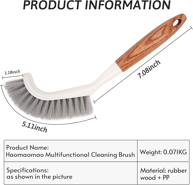 Crevice Cleaning Brush, Hard Bristle Grout Brush Gap Cleaner Tool - Image 6