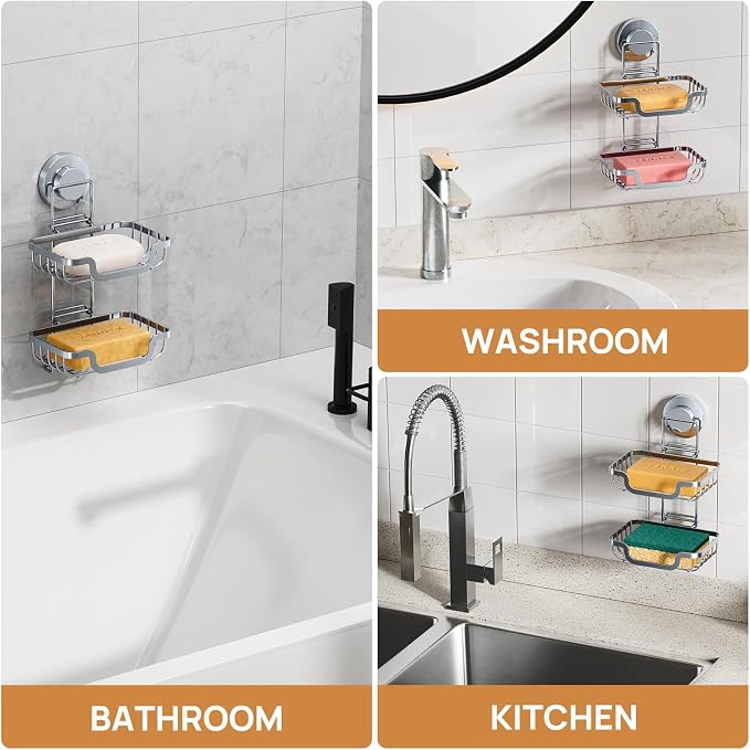 LEVERLOC 2 Tier Soap Holder, Soap Bar Dish - Image 9