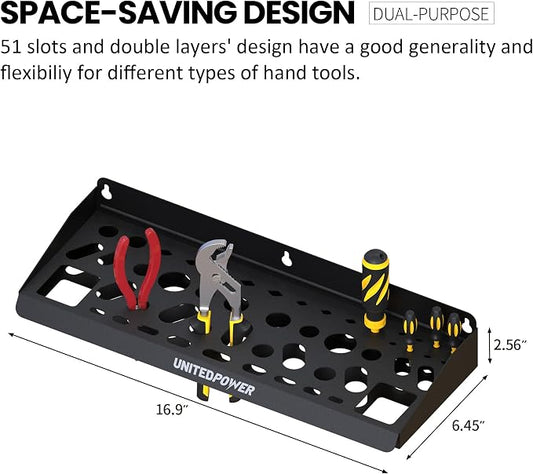 UNITEDPOWER Wall Mount Tool Storage Rack, Screwdriver Holder, Pliers Organizer - Image 2