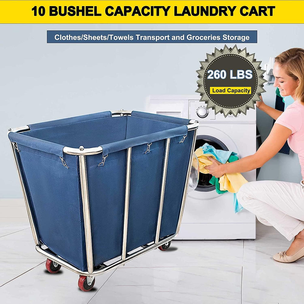 Commercial Laundry Cart with Wheels,350L Industrial Rolling Laundry Hamper