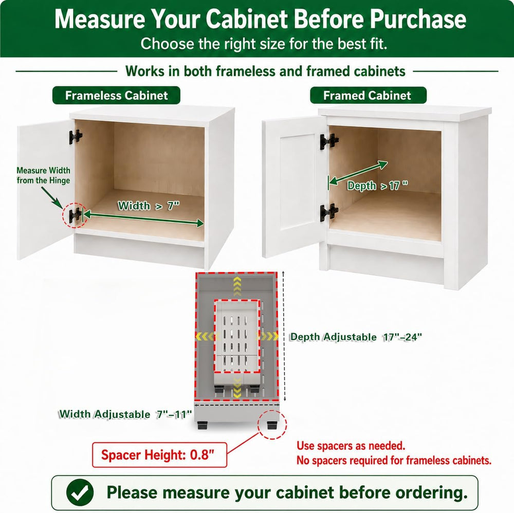 Fokyfok Pull Out Cabinet Organizer,Expandable,No Drill,Heavy Duty,Kitchen