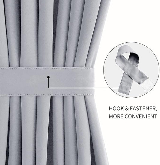 DWCN French Door Curtains – Rod Pocket Thermal Blackout Curtain - Image 2