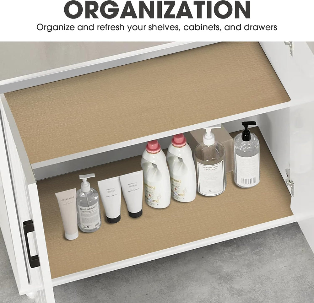 Drawer and Shelf Liner for Kitchen Cabinets, Beige, 24IN X 30FT