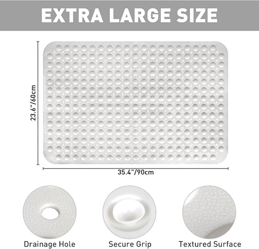 Shower Mat Non Slip: 35.4 x 23.6 Inch Extra Large TPE Shower Mats - Image 2