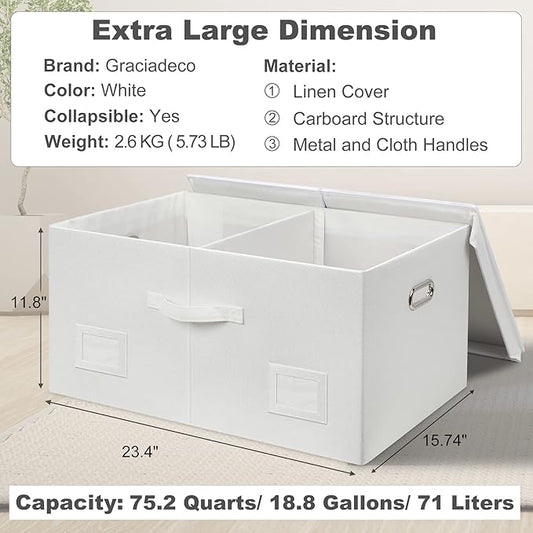 75 Quarts Extra Large Decorative Storage Bins - Image 2