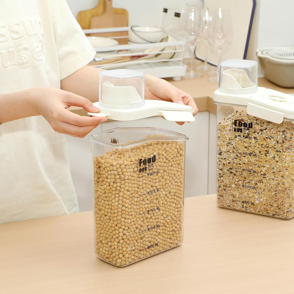 Blushtier 4 PCS Cereal Containers Storage 2.5L Airtight Large Dry Food Contai...