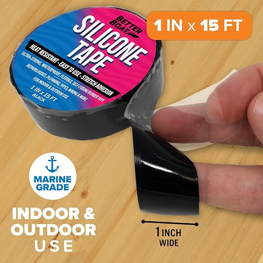 Black Heavy Duty Silicone Tape, Self-Fusing Rubber Hose and Plumbing Water Pipe - Image 2