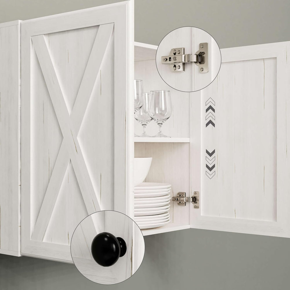 FIMELLO 30’’ Laundry Room Cabinets, Laundry Wall Cabinet Storage, Barn Door K...