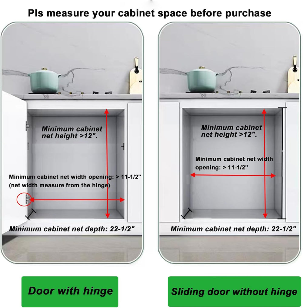 DINDON Pull Out Cabinet Organizer for Pans, Pot lid, Cookie Sheet, Cutting Bo...