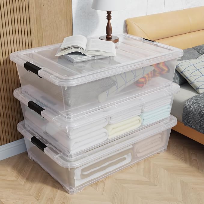 50 Quart Multipurpose Under Bed Storage Container Bins - Image 7
