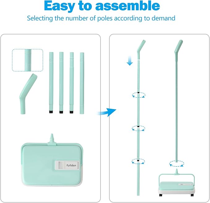 Eyliden Carpet Sweeper, Mini Size Lightweight Hand Push - Image 7