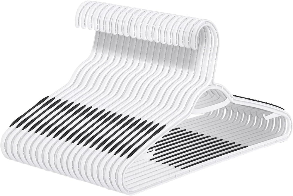Plastic Hangers 50 Pack - Non Slip Clothes Hangers,Holds up to 18 lbs, Slim S...