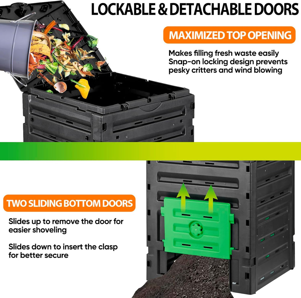 JupiterForce 120 Gallon Large Compost Bin, BPA Free Outdoor Composting Tumble...