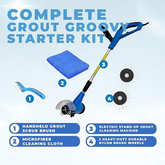Electric Stand-Up Lightweight Grout Cleaning Machine – Easy-to-Use Tile Grout - Image 2