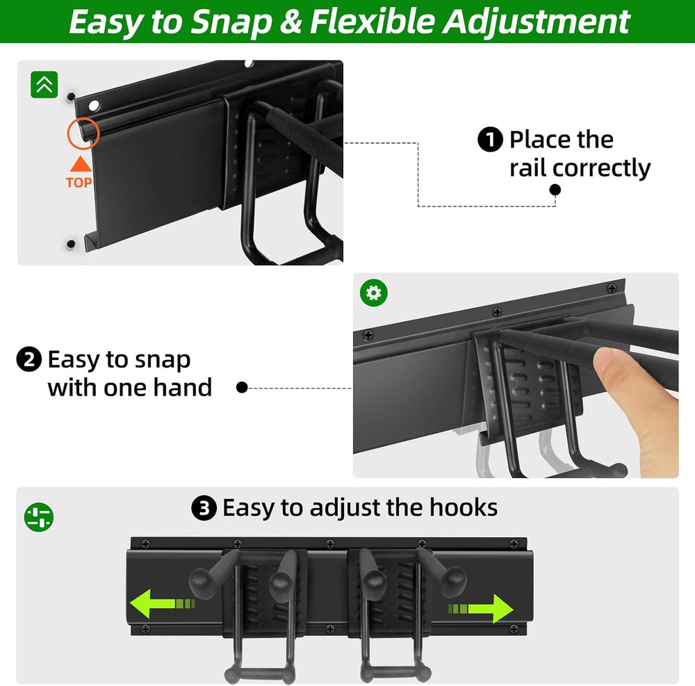 Garage Wall Organizer, 96 in Garden Tool Organizer with 12 Adjustable Hooks