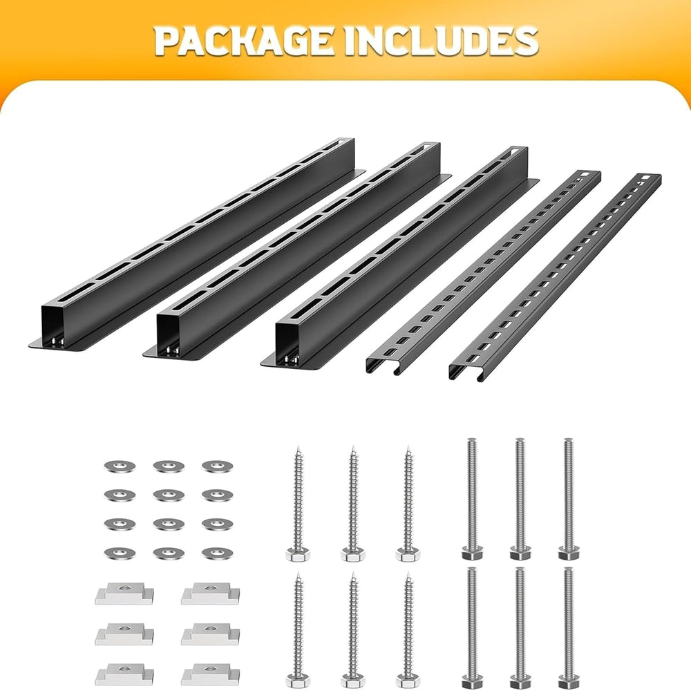 WALMANN Overhead Tote Storage Rails System, Garage Ceiling Bin Storage Rack