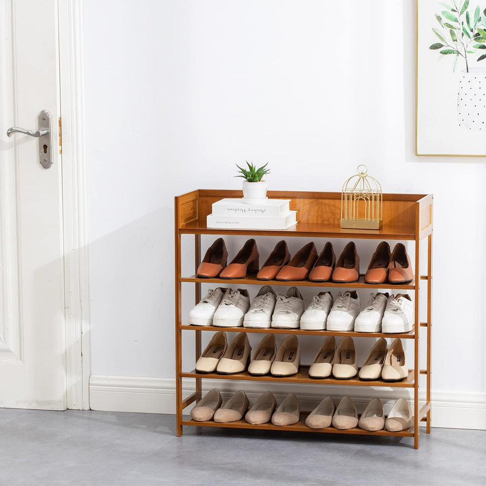 latifolia Bamboo Shoe Rack, 5-Tier Shoe Rack Organizer for Entryway, Living R...