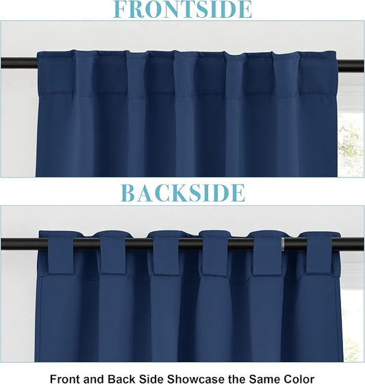 RYB HOME Blackout Curtains for Living Room, Back Tab & Rod Pocket Top - Image 2
