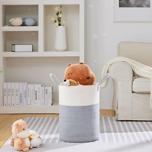 VIPOSCO Large Laundry Hamper, Tall Woven Rope Storage Basket - Image 2