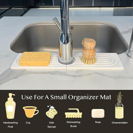 Bar Soap Holder, Diatomite Quick Drying Tray, Kitchen Drying Mat, Faucet Splash - Image 2