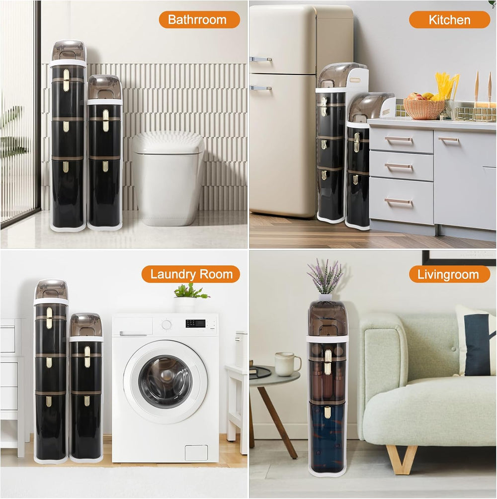 Narrow Gap Cabinet, Large Capacity, Waterproof, No Assembly