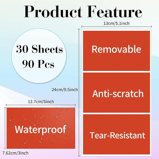 STARLIBOO Removable Colored Labels Stickers, 3X5 Inch Removable Large Label - Image 2