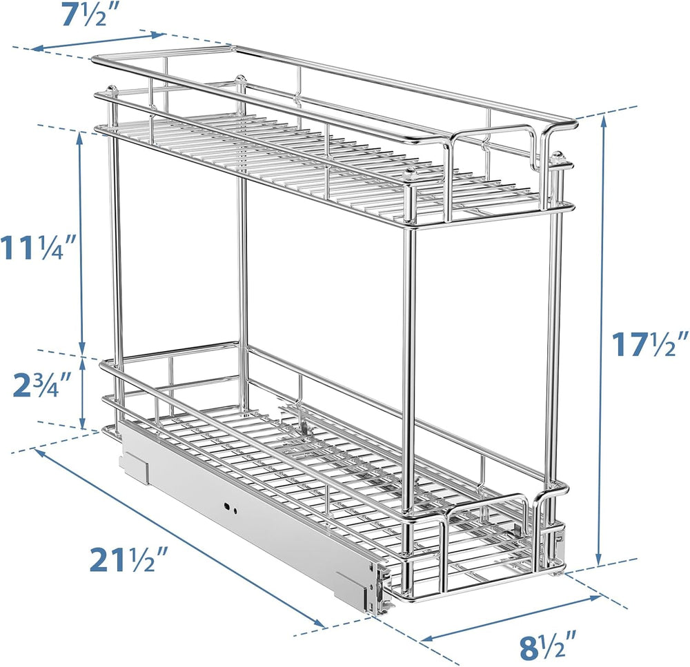 ROOMTEC Pull Out Cabinet Organizer for Narrow Cabinet (8.5" W X 21.5&quo...