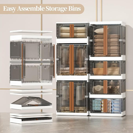HAIXIN Closet Organizers and Storage, 77.6 Gal Stackable Bins, Wardrobe - Image 2