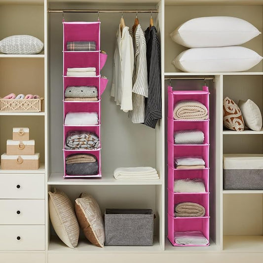 YOUDENOVA Hanging Closet Organizer and Storage, 6-Shelf Closet Hanging Storage - Image 2
