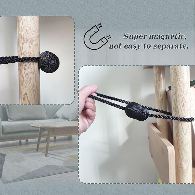 Hion Magnetic Curtain Tiebacks Golden 4 Pack, Curtain Tiebacks Buckles - Image 6