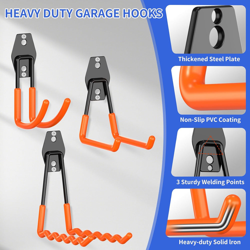 Garage Hooks Heavy Duty Garage Storage Hooks 24 Pack, Utility Steel Wall Moun...
