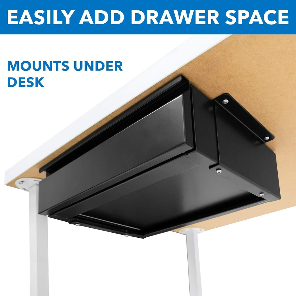 Mount-It! Under Desk Pull-Out Drawer, Heavy-Duty Steel Under Table Slide-Out ...