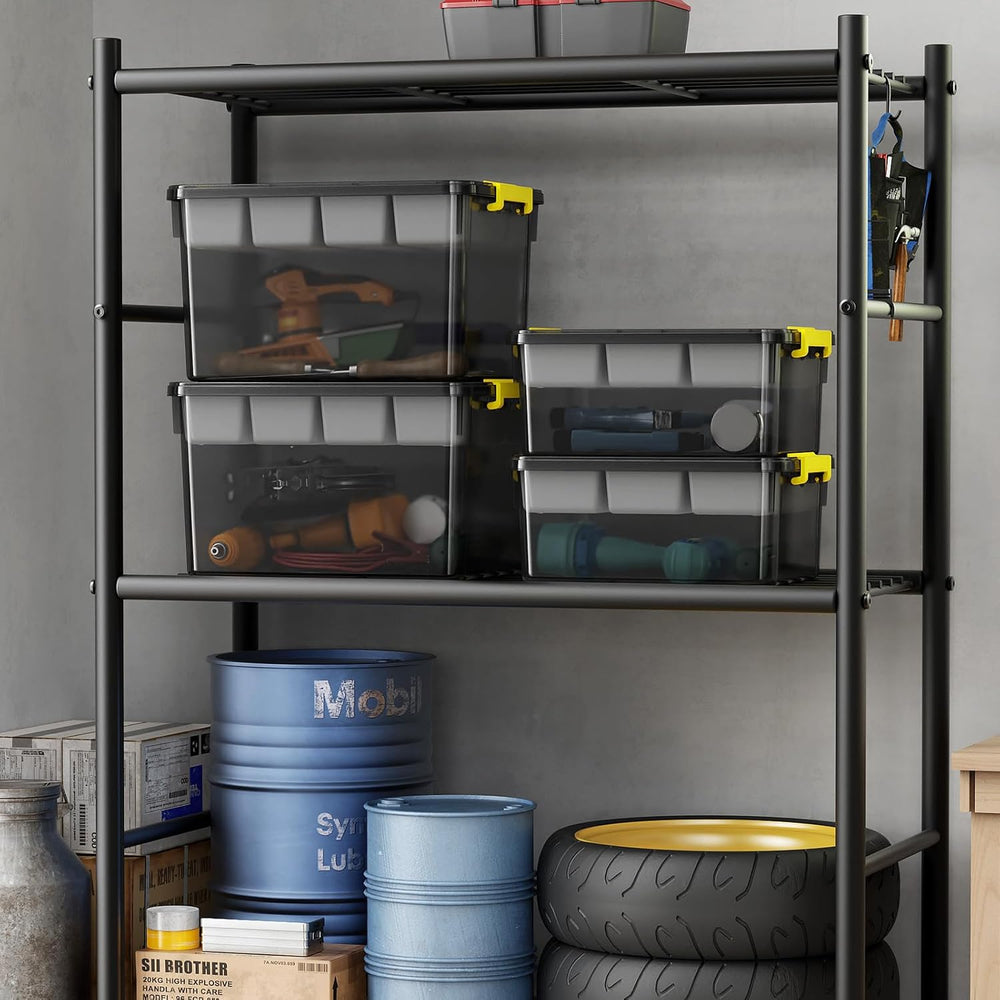 40Qt Stackable Storage Bins with Lids Trays Craft Box Organizers, 2Pack,GY