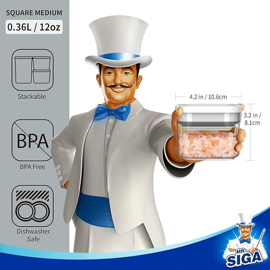 MR.SIGA 4 Pack Airtight Food Storage Container Set, BPA Free Kitchen Pantry - Image 2