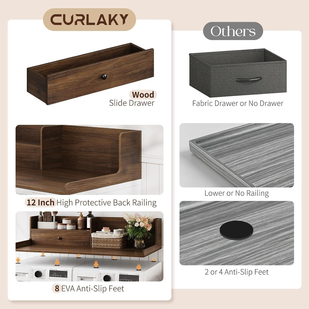Washer Dryer Countertop with Drawer - Laundry Room Organization