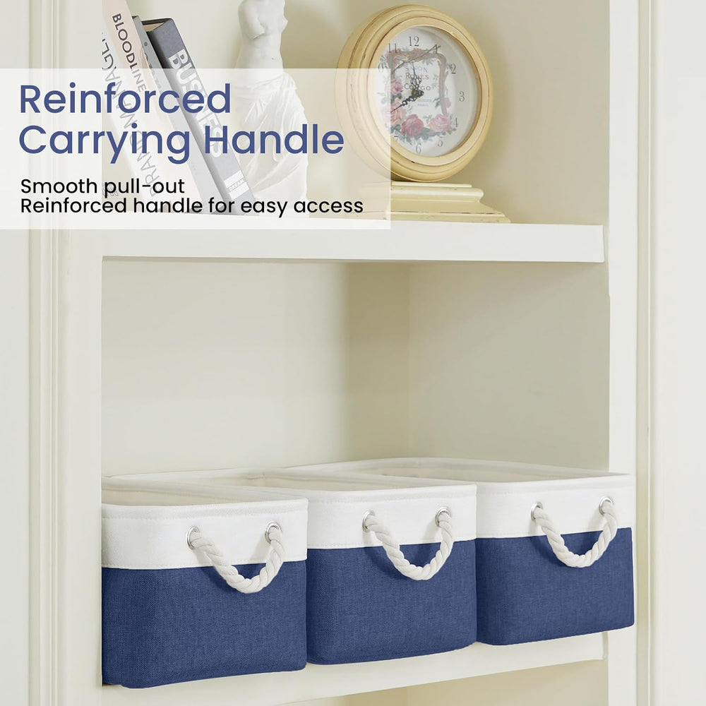 13.8x9.8x6.7 Inch Fabric Small Storage Bins with Handles 6 Pack