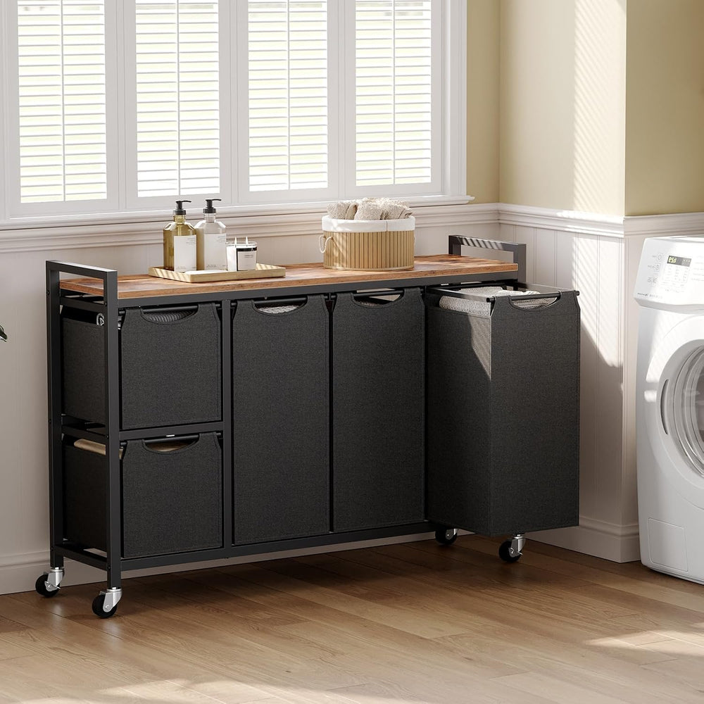 HOOBRO Laundry Sorter with 5 Sections, 45.5 Gal. (170 L) Laundry Hamper with ...