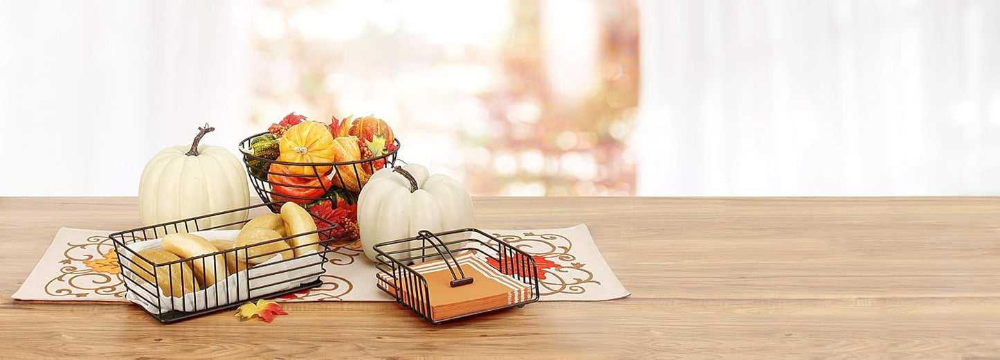Spectrum Diversified Wright Bread Basket, Classic Kitchen Design for Breads, Roll, Muffin, Pastries & Baked Good Storage, Traditional Style Snack & Food Holder for Serving