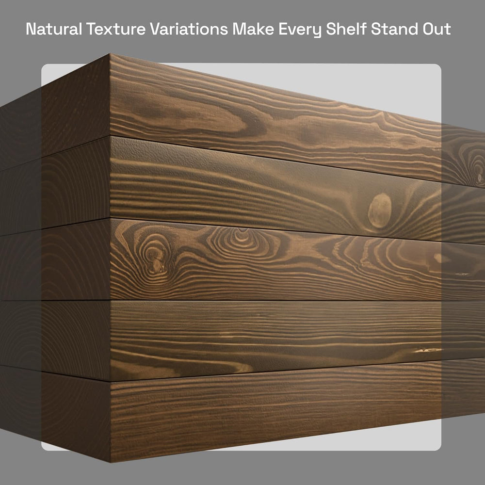 Solid Wood Floating Shelves for Wall 12 Inch Walnut, Small Wooden Shelf