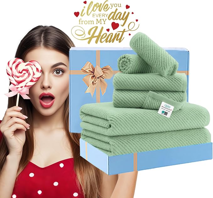VOOVA & MOVAS Green Towels for Bathroom - Image 6