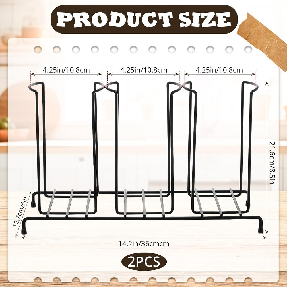 Maxdot 2 Pcs 3 Section Coffee Cup Organizers 14.2 x 8.5 x 5 Inch Wire Rack Co...