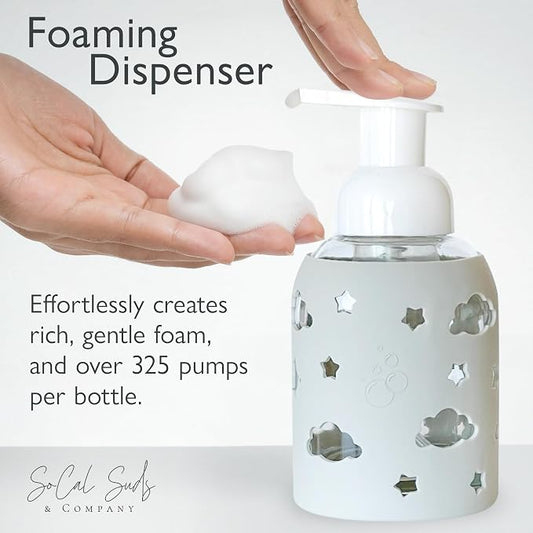 SoCal Suds & Company Glass Foaming Hand Soap Dispenser, Soft Grip Silicone - Image 2