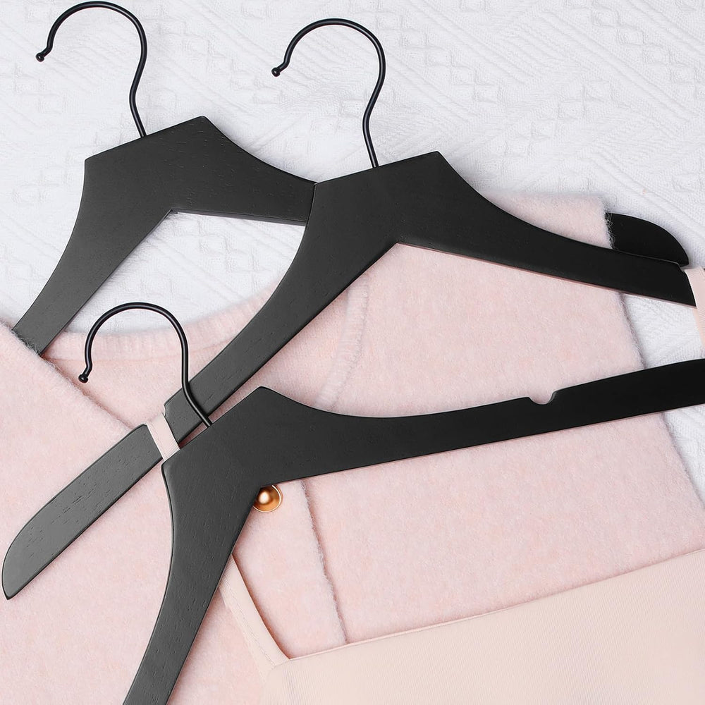 TOPIA HANGER Wooden Hangers 20 Pack, Rubber Wood Clothes Hangers with Rotatab...