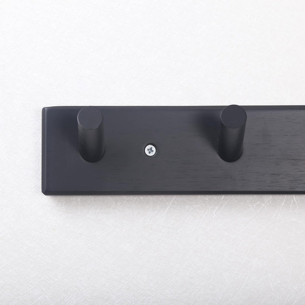 SKOLOO Wall Mounted Coat Rack 38", 10 Hooks, Bamboo, Shaker Style, Black