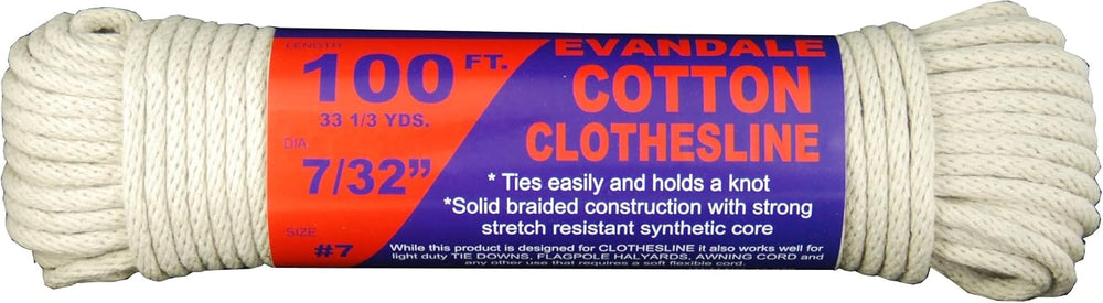 T.W Evans Cordage 43-070 7/32-Inch Evandale Cotton Clothesline 100 Hank (Pack...