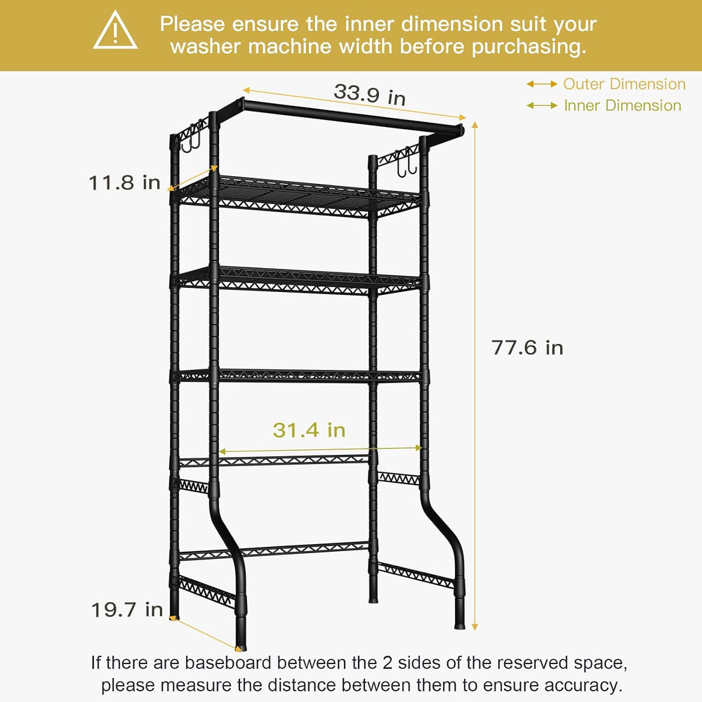 Ulif U11 Over Washer and Dryer Shelves, 3 Tiers Laundry Room Storage and Orga...