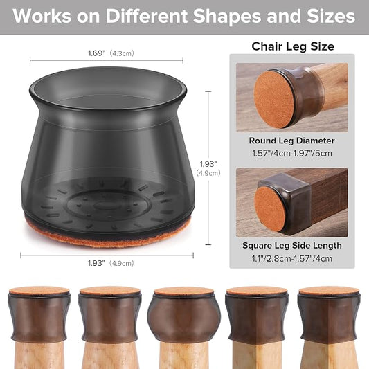 24PCS Upgraded Silicone Chair Leg Floor Protectors - Image 2