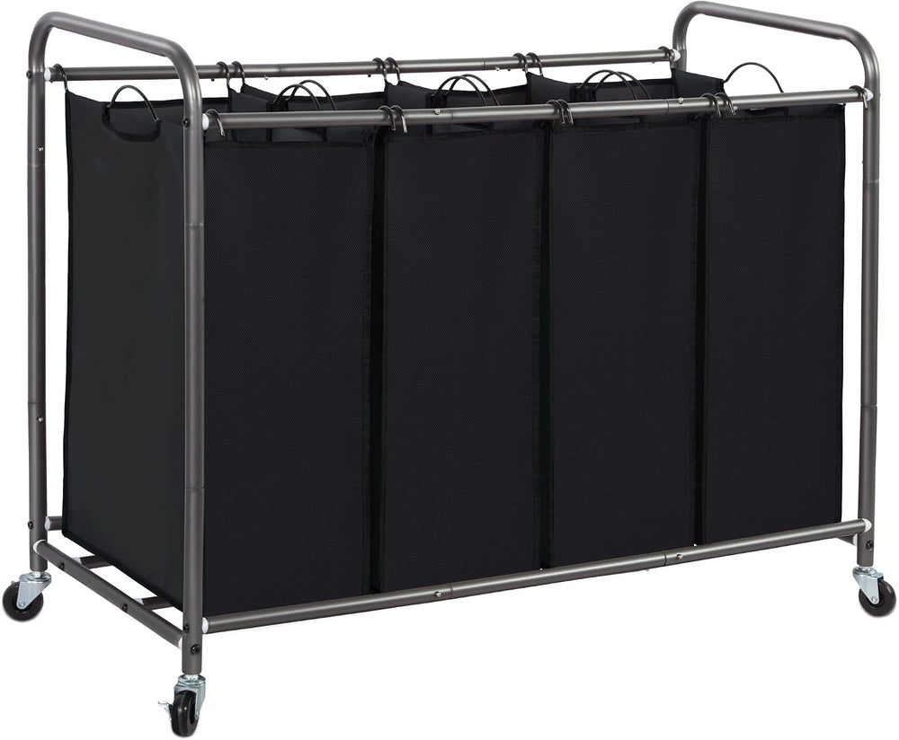 STORAGE MANIAC Laundry Sorter 4 Section, 47.5 Gal (180 L) Laundry Hamper with...