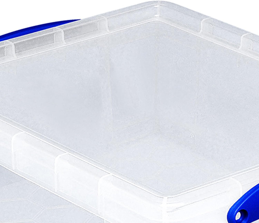 Really Useful Box 4 Pack Storage Bins, Clear Plastic Stackable Organizing Tot...