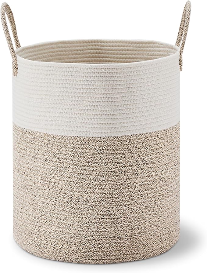VIPOSCO Large Laundry Hamper, Tall Woven Rope Storage Basket - Image 8